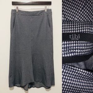Tibi New York houndstooth long skirt with pockets